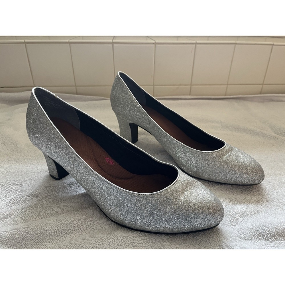 Ros Hommerson Sparkly Heels Size 11 Silver - Picture 3 of 13